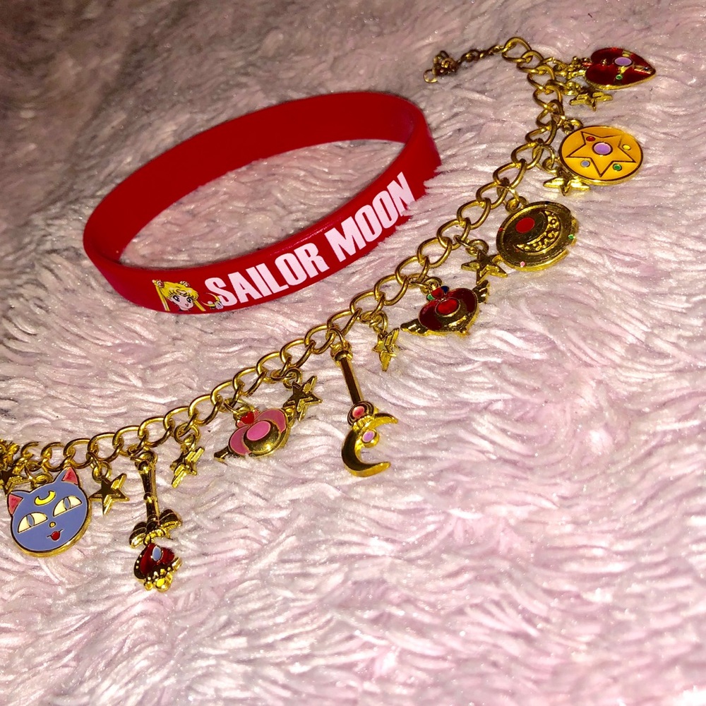 Sailor moon charm bracelet and wristband